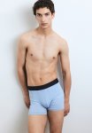 3 Pack Xtra Life Mid Trunks - White & Light Blue