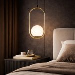 Rhea Pill LED Pendant Light - Brass And Opal