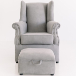 Classic Rocker - Assorted Colours - Combo 1 - Include A Footstool And Feeding Pillow - Peony