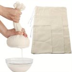 3PCS Cheesecloth Bag Washable Cheese Cloths Cheesecloth Bag For Straining Unbleached Fabric Milk Strainer Reusable Muslin Cloth
