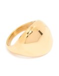 Waterproof Gold Plated Stainless Steel Smooth Pebble Ring - M l