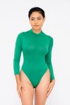 Women’s Turtle Neck Long Sleeve Bodysuit Open Back