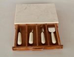 Marble & Wood Cheese Knives In Box Set – 6X30X23CM