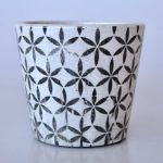 Black & White Star Design Planter 14X16CM