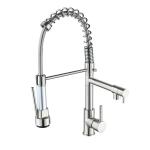 Copper And Nickel Brushed Double Outlet Spring Faucet Rotatable Kitchen Hot And Cold Water Faucet Specification: Brushed