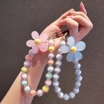 Mobile Phone Lanyard Camera Keychain Ccd Handheld Handmade Beaded Colorful Crystal Chain Short Wrist Flower New Hand Carrying St