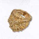 Textured Interlocked Elasticated Ring - Gold Free