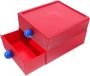 2PCS Red Plastic Desktop Storage Boxes Small Desk Organizer