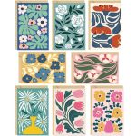 Qiavor 24 Pack Floral Blank Cards With Envelopes 8 Abstract Flower Designs Greeting Cards For Wedding Baby Shower Business And A
