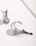 Silver Sparkle Ball Clip Earrings