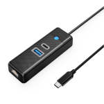 Orico 3 Port Type-c Hub 1X USB 3.0 1X Type-c 1X RJ45 Gigabit Ethernet 50CM