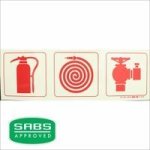 Parrot Photoluminescent 190MM Safety Sign - F23 - Fire Extinguisher + Fire Hose Reel + Fire Hydrant