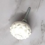 JP778 White Resin Doorknob Mimosa
