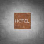 Hotel Sign - Rust - Powder Coated Aluminum