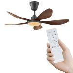 Ausma 5 Blades Modern Luxury LED Ceiling Fan With Remote Control-black