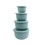 Cook With Color Prep Bowls With Lids- Wide And Deep Nesting Plastic Small Mixing Bowl Set With Lids 8 Piece Set - Deep Bowls