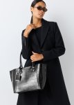 Faux Croc Shopper