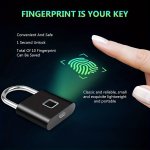 1PC MINI Smart Fingerprint Padlock Small Portable Metal Security Antitheft Lock Keyless USB Rechargeable Battery Suitcase Luggag