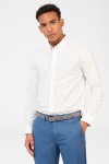 Ben Sherman Stipple Print Shirt - Snow White - Double Extra Large White