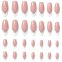 24 Piece - Elegant Nude Pink French Tip Press-on Nails With Rhinestones