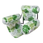 Inflatable Pool Lounger With Backrest & Armrests - Green Leaf