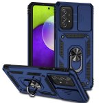 For Samsung Galaxy A73 5G Sliding Camshield Holder Phone Case Blue
