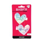 Basics Hair Clips Rainbow Hearts 2 Piece