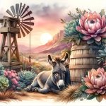 5D Full Drill Round Diamond Painting Kit - Donkey Theme Animal Pattern Diy Craft For Beginners & Enthusiasts Perfect Living Room