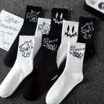 1 5 8 10 Pairs Of Men's Trendy Street Style Pattern Crew Socks Comfy Breathable Casual Soft & Elastic Socks Spring & Summer