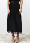 Midi Woven Skirt - Black