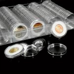 100 Adjustable Coin Protection Cases Commemorative Coin Protection Boxes Collectible Coins Circular Boxes Coin Storage Boxes Twe