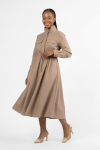 Long Sleeve Midi Dress - XXL Sand Safari