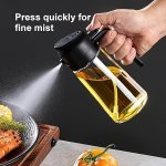 1PC Portable Oil Sprayer And Dispenser 2-IN-1 Olive Oil Mister And Pourer 470ML Plastic Kitchen Oil Spray Bottle For Cooking Bbq