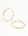 Goldair Gold Narrow Hinge Hoop Earrings