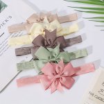 5-PACK Of Adorable Bowknot Hairbands For Baby Girls - 6.5IN 16.51CM Solid Color Nylon Headbands For Stylish Hair Styling Ideal C