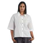 Stitch Detail Pocker Shirt - White Free