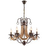 Brown Rope Metal Resin And Wrought Iron Chandelier – CH475 6
