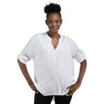 2-TEXTURED Floral Jacquard Top - White Free