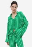 Oversized Shirt - Bright Green Striped