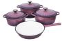 7 Piece Authentic Cast Iron Oven Cookware Pot Set - Black