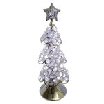 Christmas Tree With Lights Decoration Silver And Glass