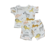 6-12M White Animal 2PC Set Short Sleeves - Tiny Tots