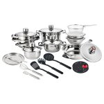 Minhaj – 9 Layers Heavy Bottom 27 Pieces Stainless Steel Pots Set