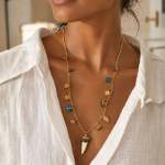 Horn Pendant Bull Charm Necklace - Gold Free