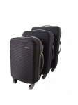 Smte 3 Piece Hard Outer Shell Luggage Set Black With Keychain