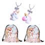 Unicorn Bff Necklace & 2 Bags Pastel