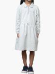 Polo Girls Candice Quarter Zip Long Sleeve Dress In Grey - Grey 13 To 14