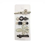 4AKID Assorted Bling Hairclips - 5 Piece - Pink & Gold