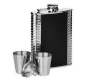 Stainless Steel Hip Flask With Leather Effect 4 Shot Glass And Funnel