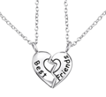 C489-C26374 - 925 Sterling Silver Best Friends Necklace Set Of 2